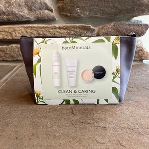 ‼️PRICE DROP‼️bareMinerals Clean & Caring 3 Piece Set + Bag